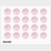 Snowflake en Candy Cane Classic Round Sticker (Vel)