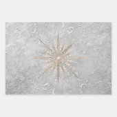 Snowflake en florroze zilverelegant inpakpapier vel (Voorkant)