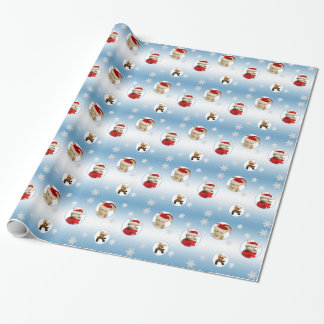 Snowflake- en rendierkerstpapier cadeaupapier