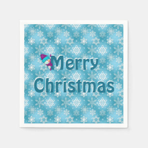 Snowflake en sneeuwpoppen servet