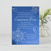 Snowflake Engagement Party Blauw Kaart (Staand voorkant)