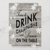 Snowflake Engagement Party Time to Drink Champagne Kaart (Voorkant / Achterkant)