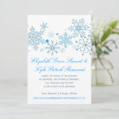 Snowflake Faire-part de mariage (Malibu Silver) (Debout devant)