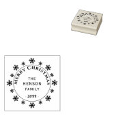 Snowflake Family Merry Christmas Rubberstempel (Gestempeld)