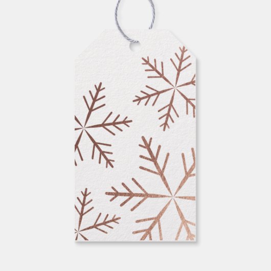 Snowflake Faux Folie Holiday Cadeaulabel (Achterkant)