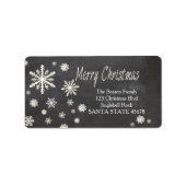 Snowflake-feestdag voor fijne kerst etiket (Voorkant)