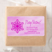 Snowflake-feestdag voor fijne kerst etiket (Insitu)