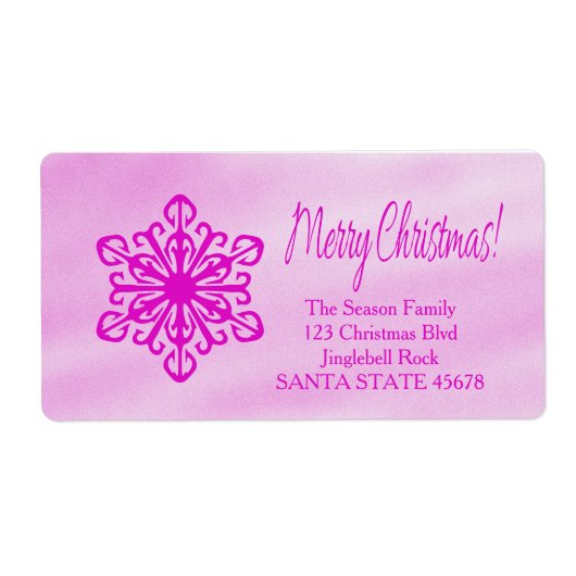 Snowflake-feestdag voor fijne kerst etiket (Voorkant)