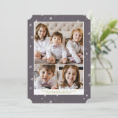 Snowflake Flurry Kerstfeestdag met platte kaart (Staand voorkant)