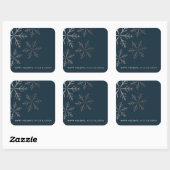 Snowflake folie vakantie vierkante sticker (Vel)