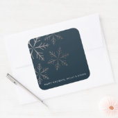 Snowflake folie vakantie vierkante sticker (Envelop)