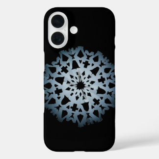 Snowflake-fonecase (donker) iPhone 16 hoesje