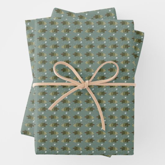 Snowflake Forest (Small Wrapping Paper Set of 3) (In situ)