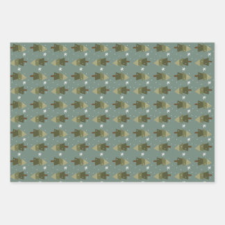 Snowflake Forest Wrapping Paper Set van 3 vellen