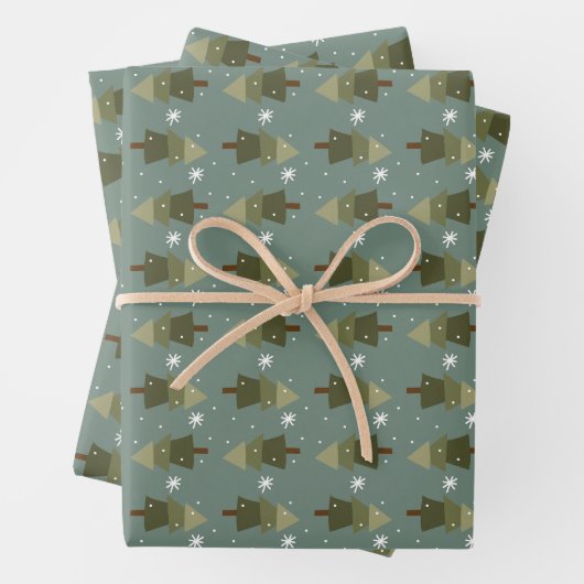 Snowflake Forest Wrapping Paper Set van 3 vellen (In situ)