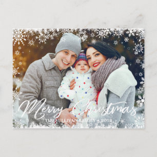 Snowflake Foto Briefkaart voor feestdag Merry Kers