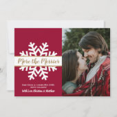 Snowflake Foto kerstmis aankondiging (Voorkant)