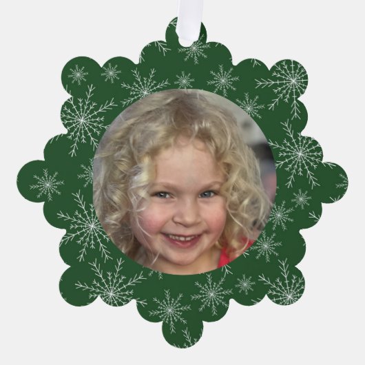 Snowflake Foto Ornament Kaart (Voorkant)