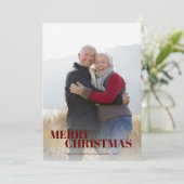 Snowflake-foto van Merry Kerstmis Feestdagenkaart (Staand voorkant)