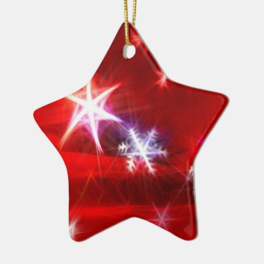 Snowflake Fractal in rood Keramisch Ornament (Links)