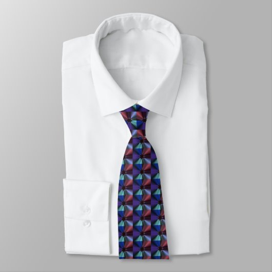 Snowflake Fractal Pattern Paars Blue Stropdas (Gebonden)
