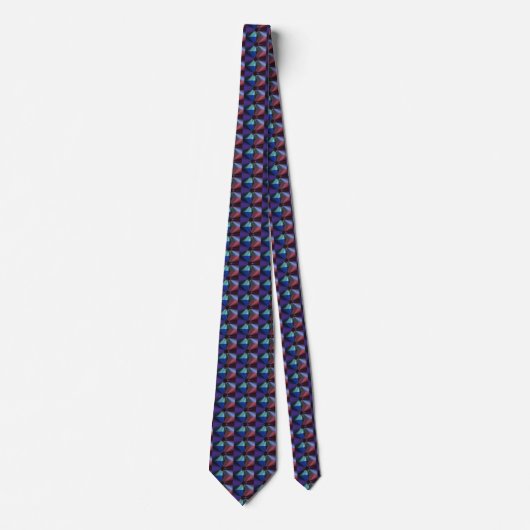 Snowflake Fractal Pattern Paars Blue Stropdas (Voorkant)