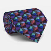 Snowflake Fractal Pattern Paars Blue Stropdas (Opgerold)
