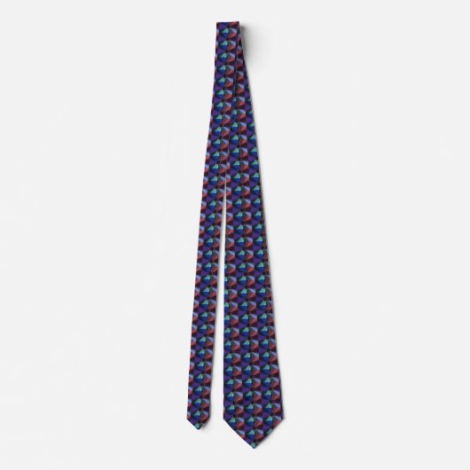 Snowflake Fractal Pattern Paars Blue Stropdas (Achterkant)