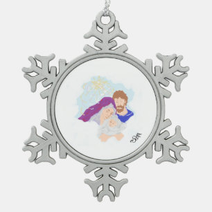 Snowflake Framed Ornament Savior is geboren