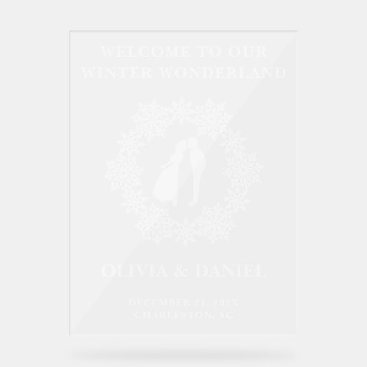 Snowflake Frosted Winter Wedding Welcome (Recto)