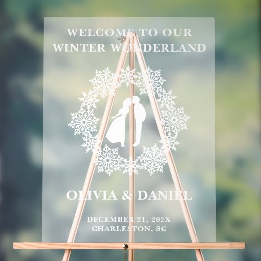 Snowflake Frosted Winter Wedding Welcome (Neutre)