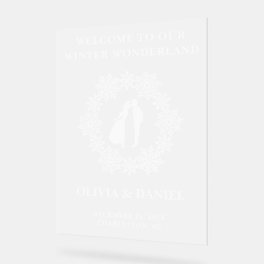 Snowflake Frosted Winter Wedding Welcome (Angle)