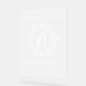 Snowflake Frosted Winter Wedding Welkom Acryl Bord (Hoek)