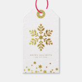 Snowflake | Fun Christmas White & Gold Mini Cadeaulabel (Voorkant)