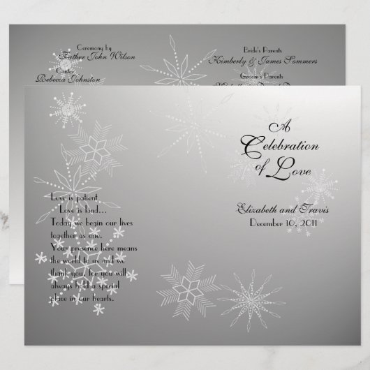 Snowflake Gems programme Argent (Devant / Derrière)