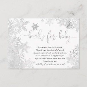 Snowflake genderneutraal baby shower boekaanvraag informatiekaartje