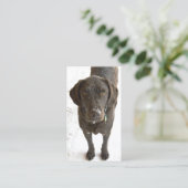 Snowflake geprinte chocolade labrador Retriever Visitekaartje (Staand voorkant)