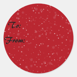 Snowflake Gift-Labels Ronde Sticker