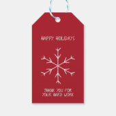 Snowflake Gift-Labels voor Feestdagen in de Kantoo Cadeaulabel (Achterkant)