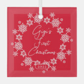 Snowflake Gigi's eerste kerstmis Glas Ornament (Voorkant)