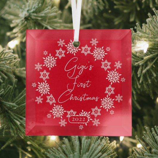 Snowflake Gigi's eerste kerstmis Glas Ornament (Insitu)