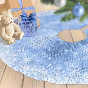 Snowflake Glitter en Shine Blue ID671 Kerstboom Rok
