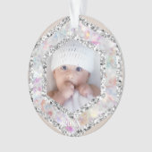 *~* Snowflake Glitter-kerstfotograaf AP44 2 Ornament (voorkant)
