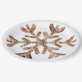 Snowflake Gold en witte feestjes Glitter Papieren Bordje (Gekanteld)