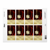 Snowflake Gold Étiquette de vin Diamond en Soie Ro (Feuille entière)