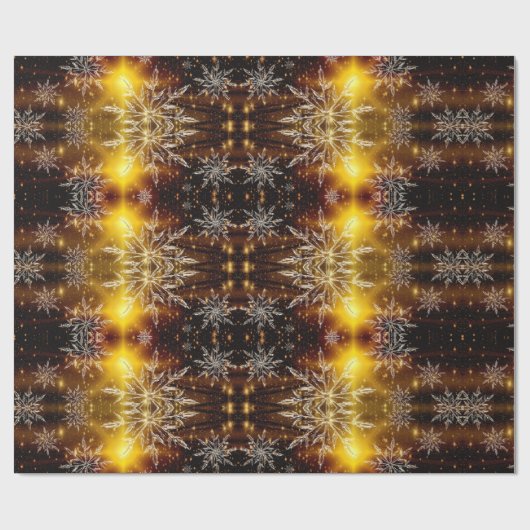 Snowflake goudwinter cadeaupapier (Vlak)