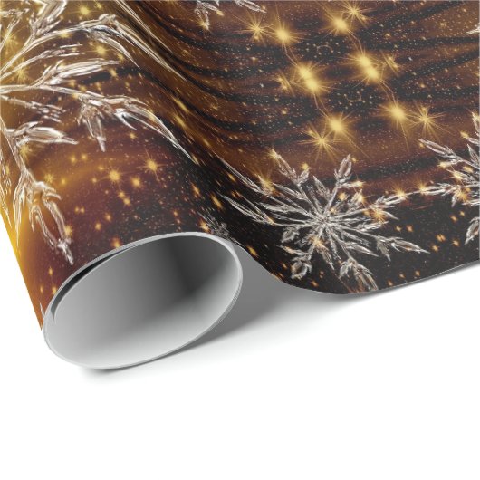 Snowflake goudwinter cadeaupapier (Rol Hoek)