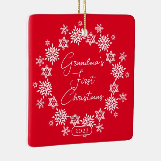 Snowflake Grandma's Eerste Kerstmis Keramisch Ornament (Rechts)