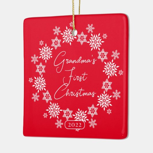 Snowflake Grandma's Eerste Kerstmis Keramisch Ornament (Links)