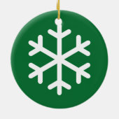 Snowflake Green Kerstkeramisch Ornament (Achterkant)